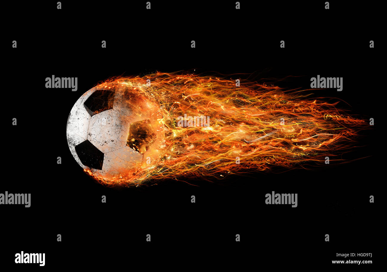 Soccer fireball Stock Photo