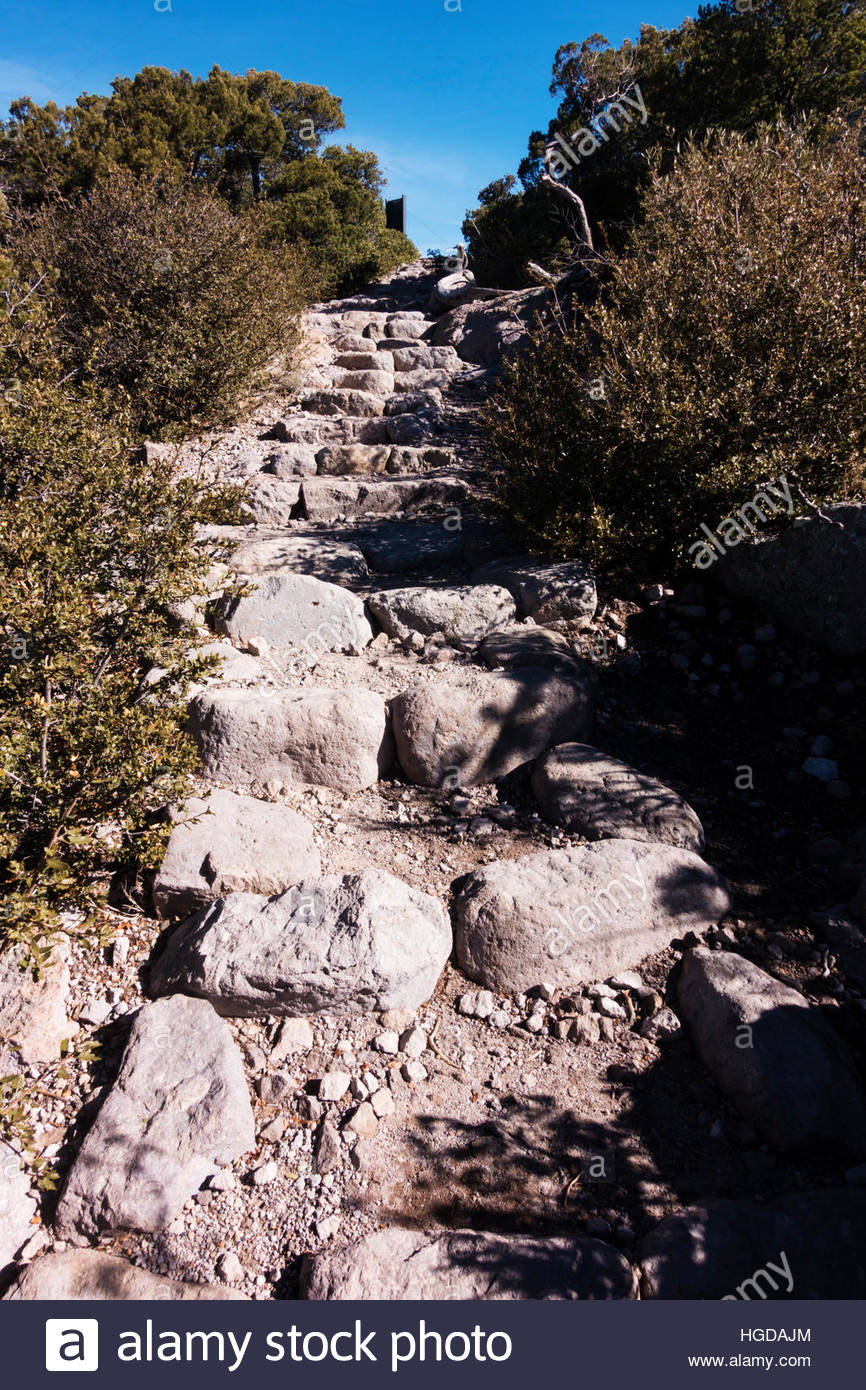 Rock steps on Massai Point Nature Trail, Chiricahua National Monument, Arizona Stock Photo