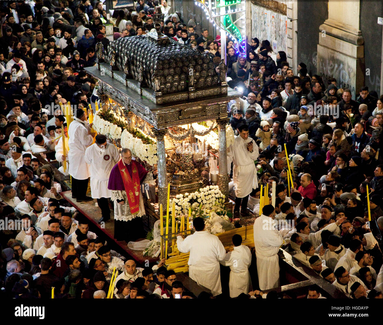 Procession, St Agatha, Celebration, Catania, Sicily, Italy Stock Photo