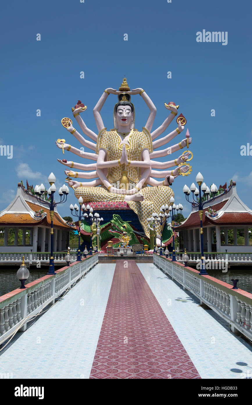 Thailand, Koh Samui, Temple, Wat Plai Laem, Guanyin statue, Chinese, Stock Photo