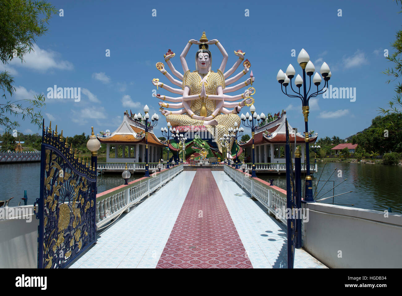 Thailand, Koh Samui, Temple, Wat Plai Laem, Guanyin statue, Chinese, Stock Photo