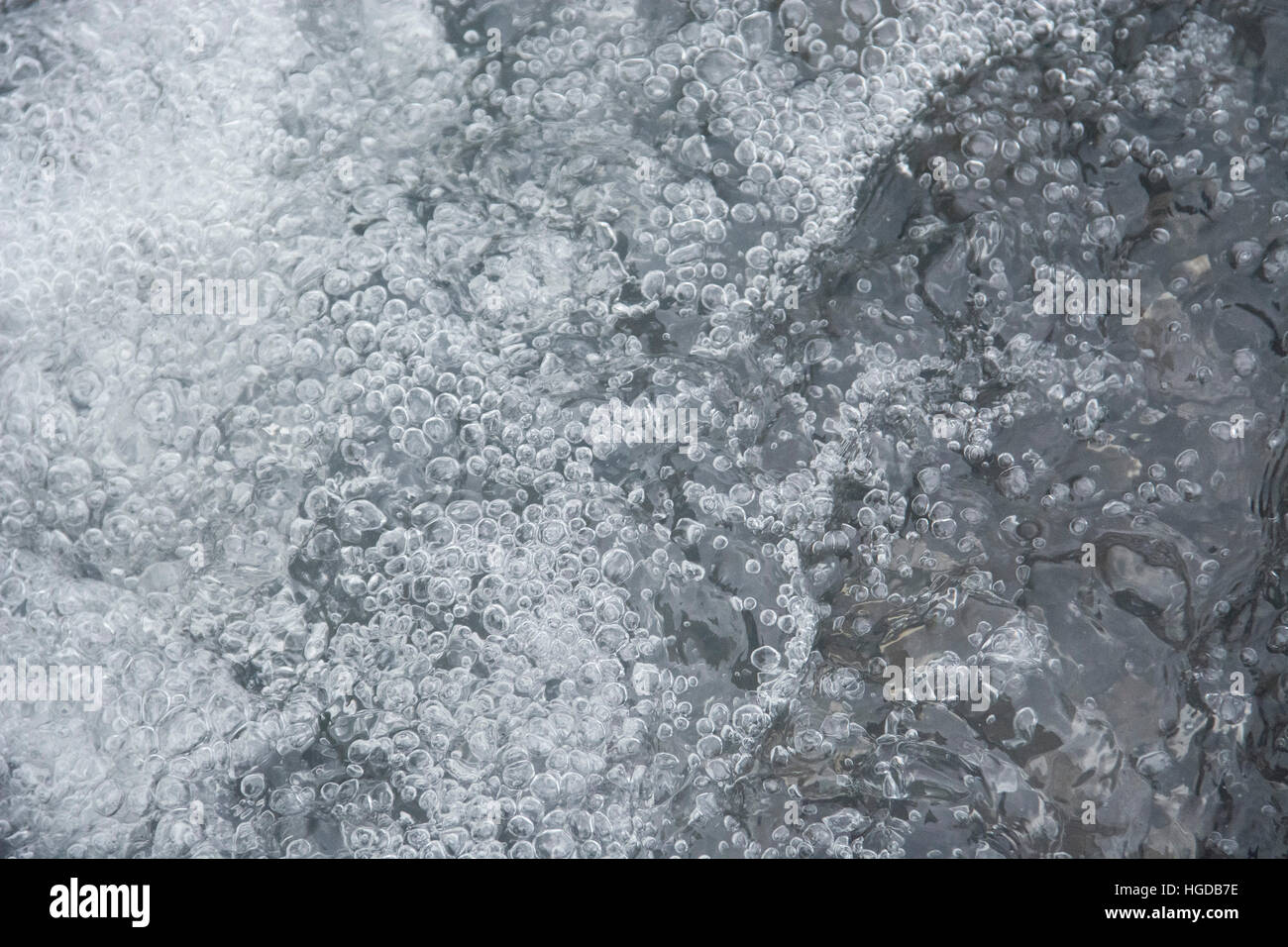 Air bubbles in water Stock Photo