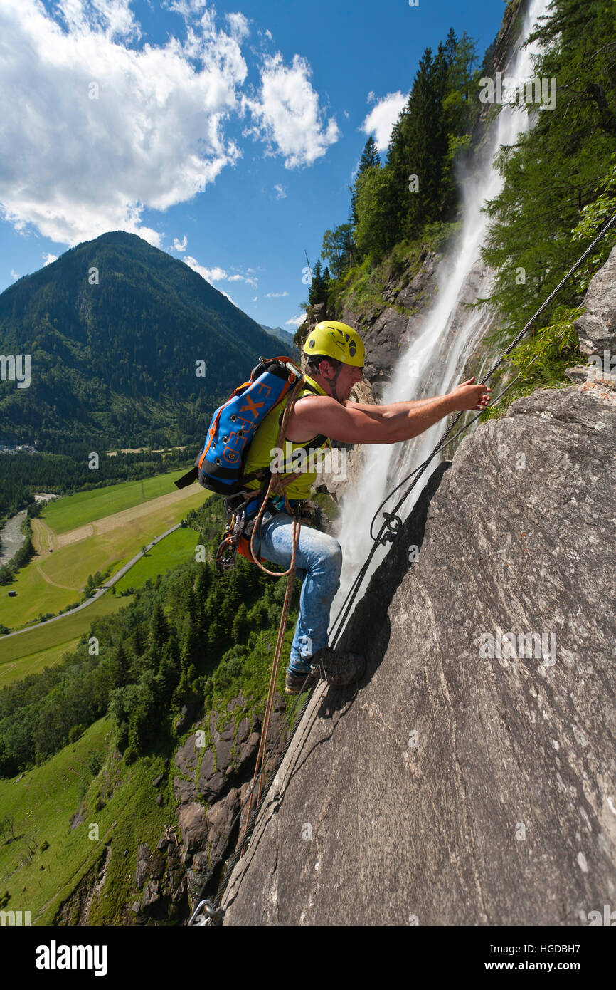 man climbing in Austrian alps Stock Photo - Alamy
