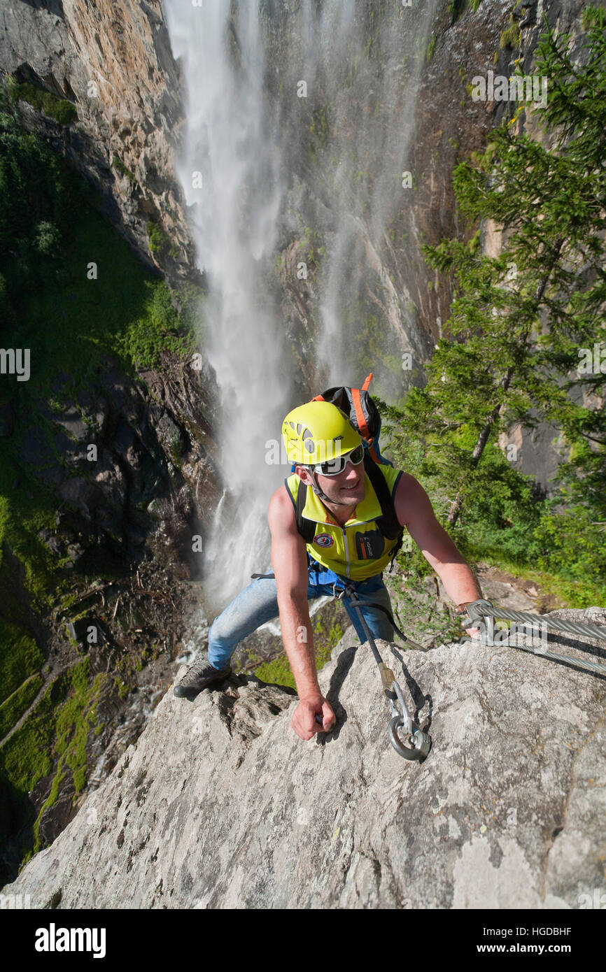 man climbing in Austrian alps Stock Photo - Alamy