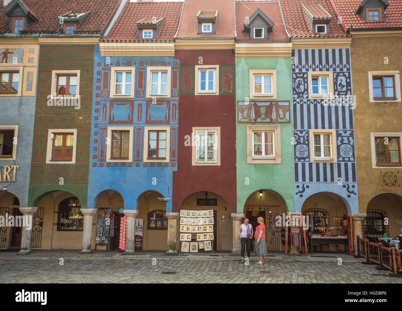 Picturesque houses in Poznan City Stock Photo