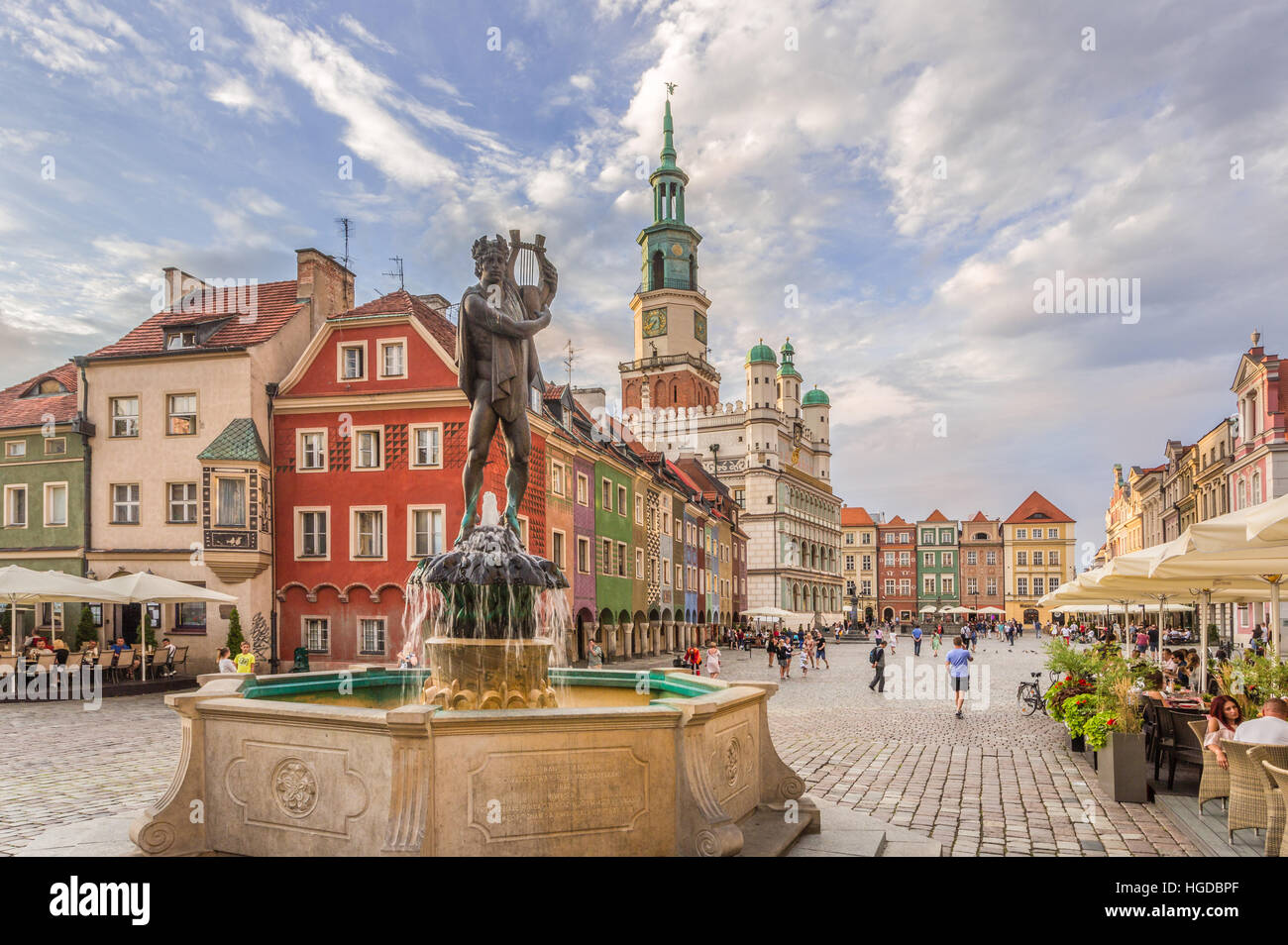 Old Town Square in Poznan City Stock Photo