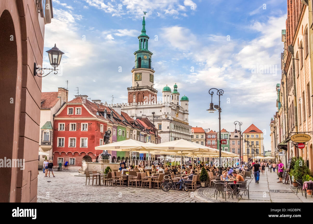 Old Town Square in Poznan City Stock Photo