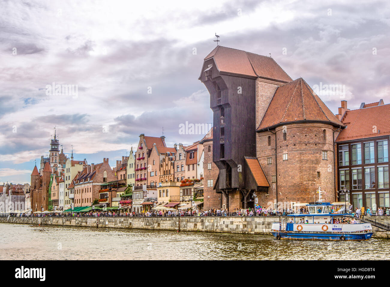 Old Town with Zuraw Crane in Gdansk City Stock Photo