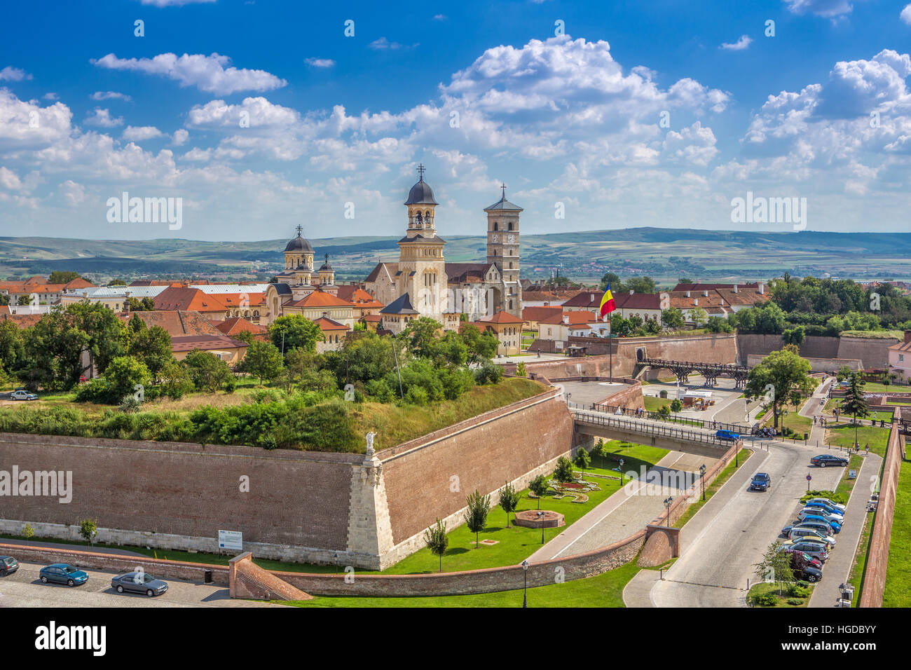 Romania, Alba Julia City, Alba Julia Citadel, Reintregirii Neamului Cathedral Stock Photo