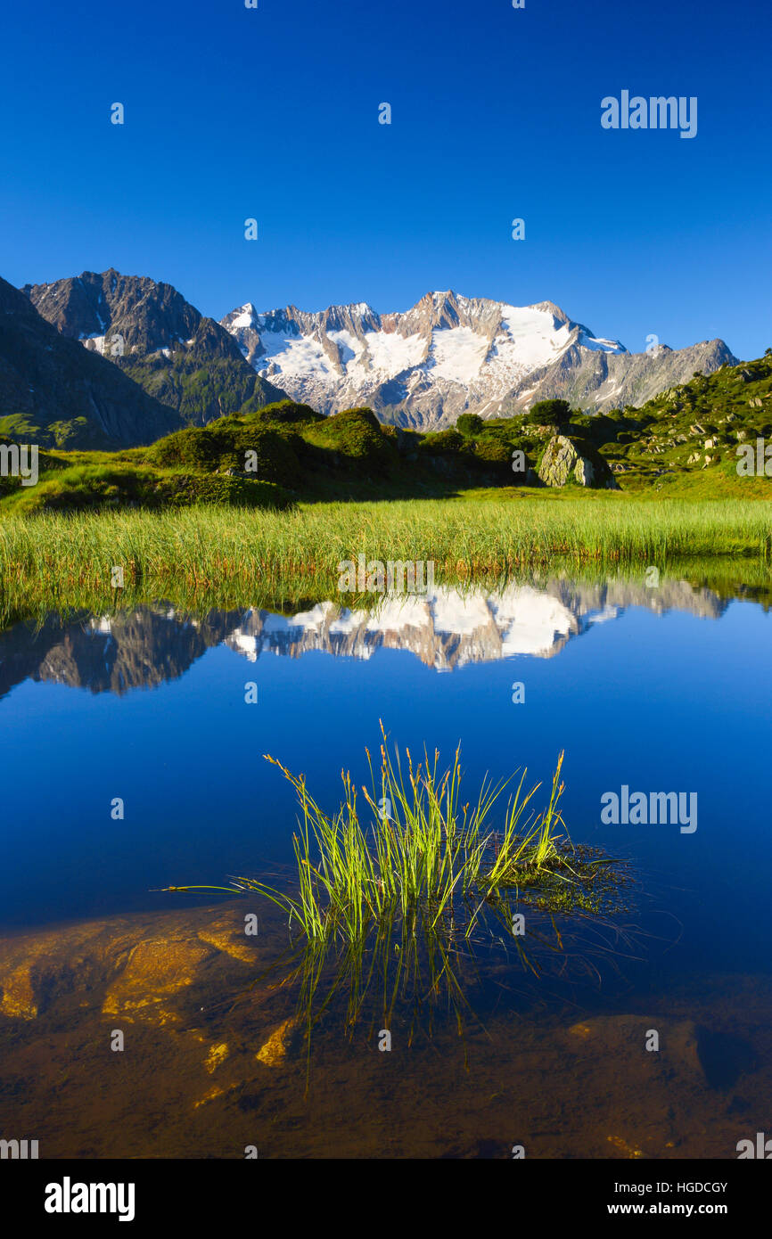 Wannenhörner mountains in Valais, Switzerland Stock Photo