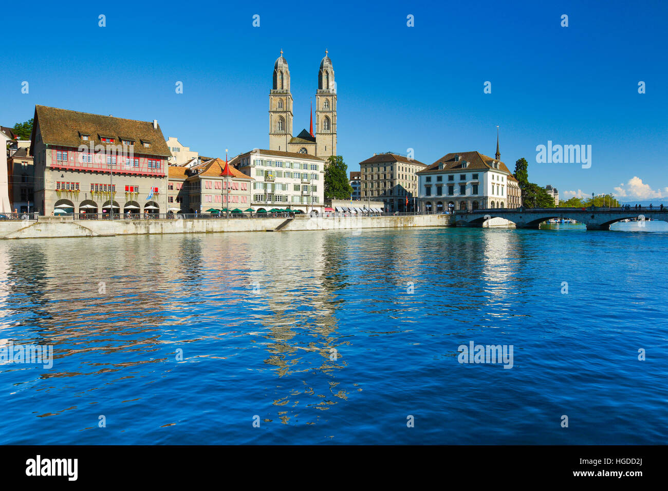 Grossmünster church in Zurich city, Switzerland Stock Photo