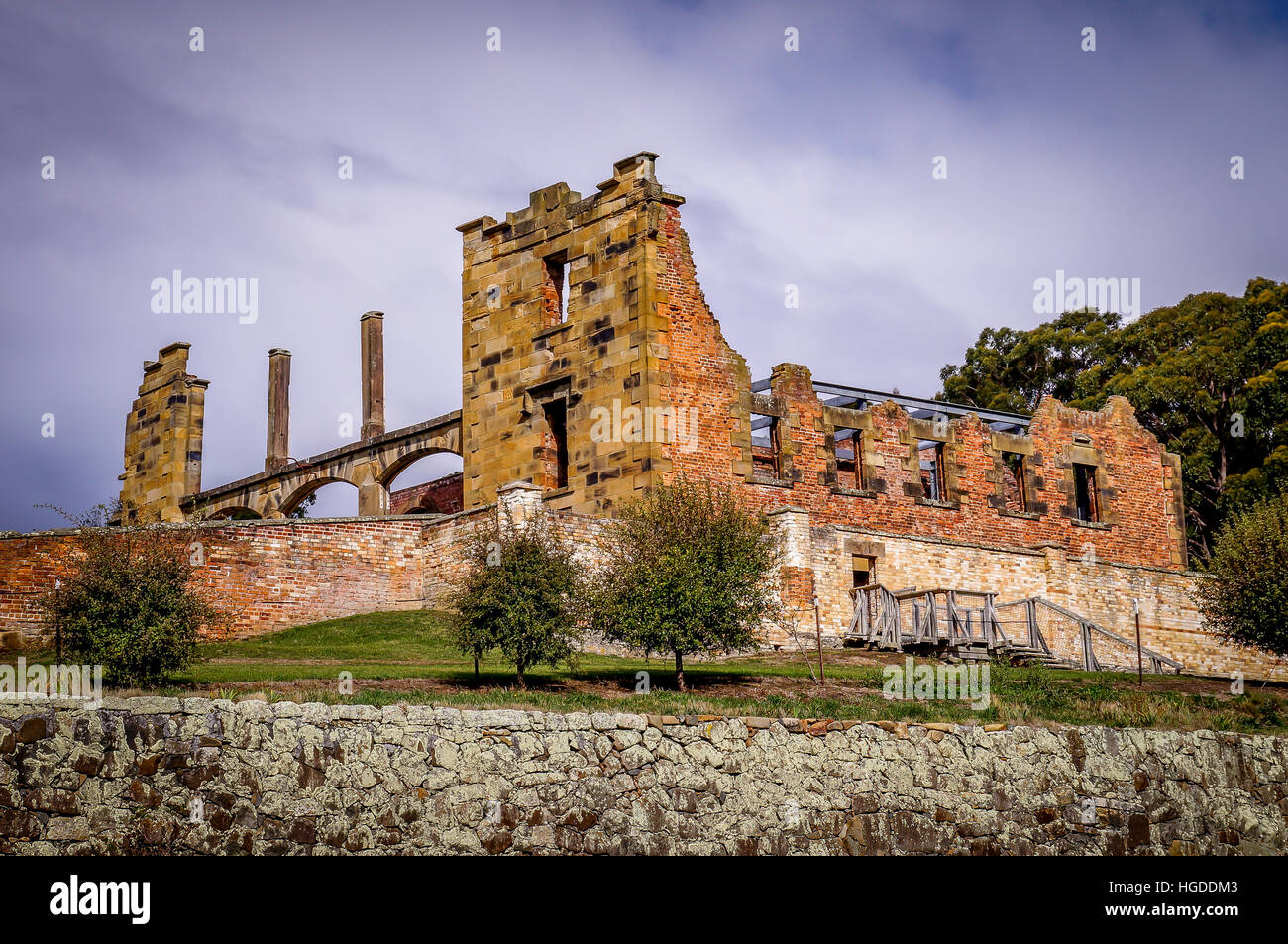 Historic Convict Structures in Port Arthur, Tasmania, Australia Stock Photo
