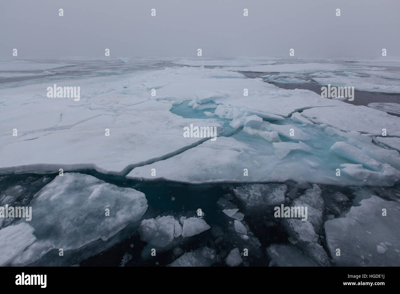 pack ice, polar region, Spitsbergen, Stock Photo