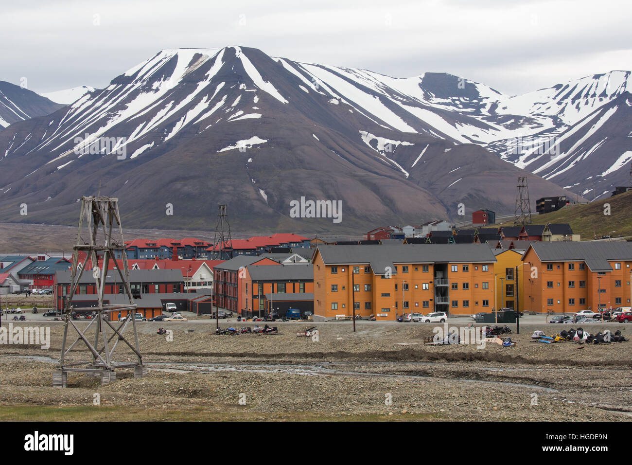Spitsbergen, Svalbard, Longyearbyen, village Stock Photo Alamy