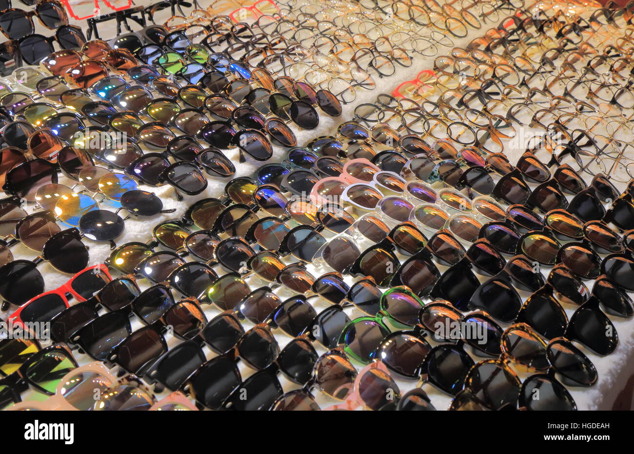 Sunglass shop on People visit Ewha Woman’s university fashion street in