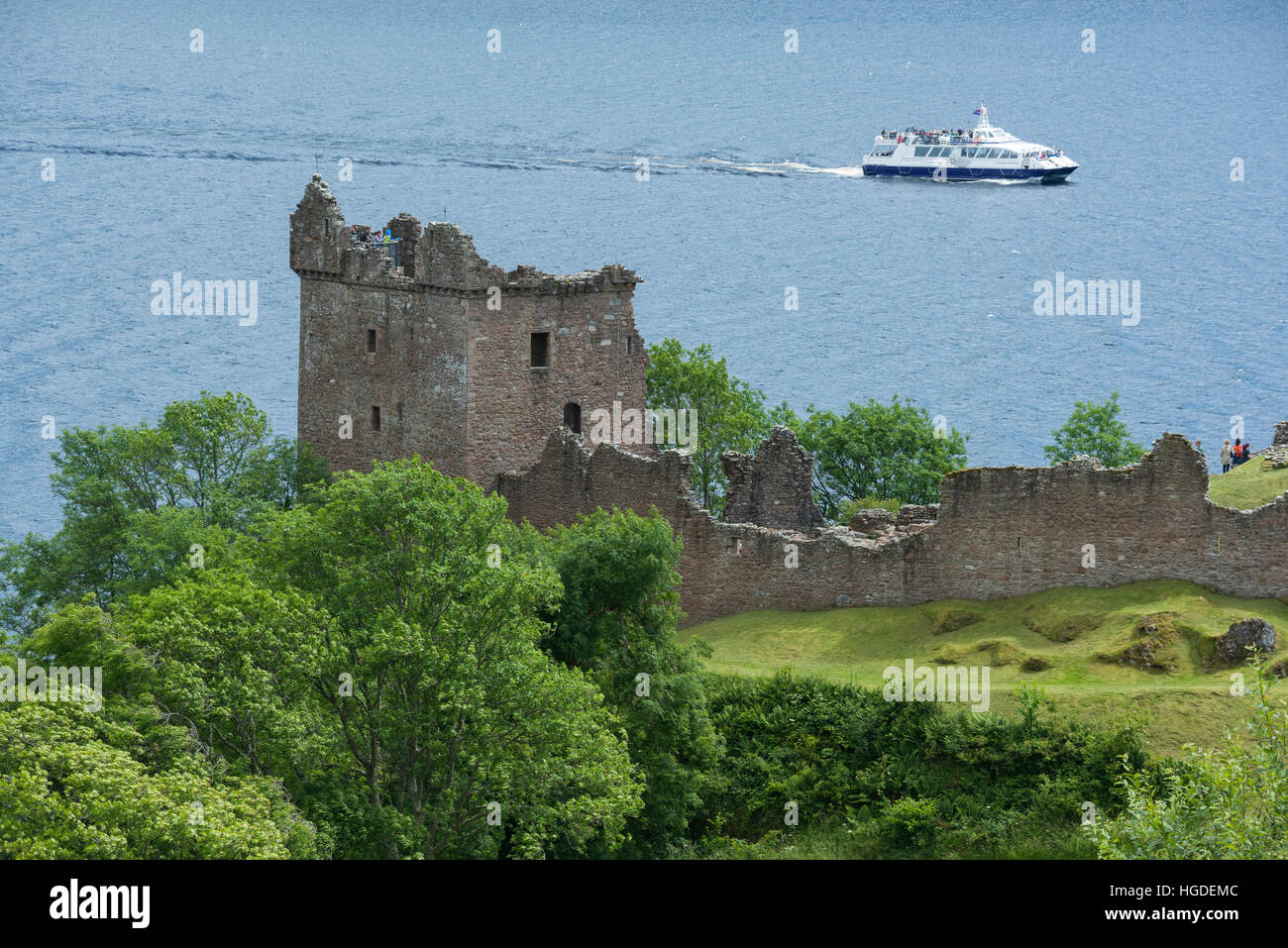 Europe, UK, United Kingdom, Scotland, Urquhart Castle, Loch Ness Stock Photo