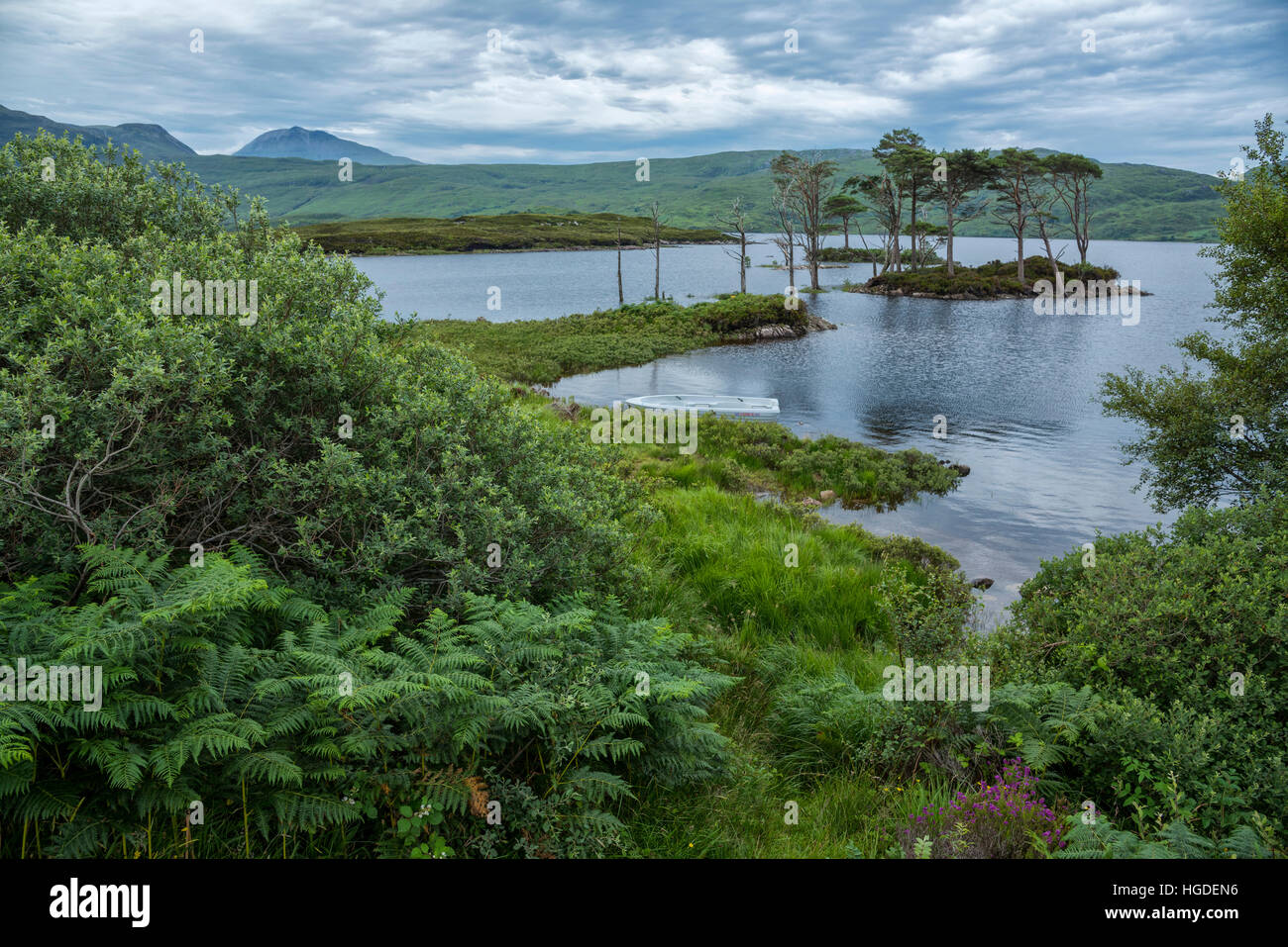 Europe, Great Britain, United Kingdom, Scotland, Lochinver, Loch Assynt Stock Photo