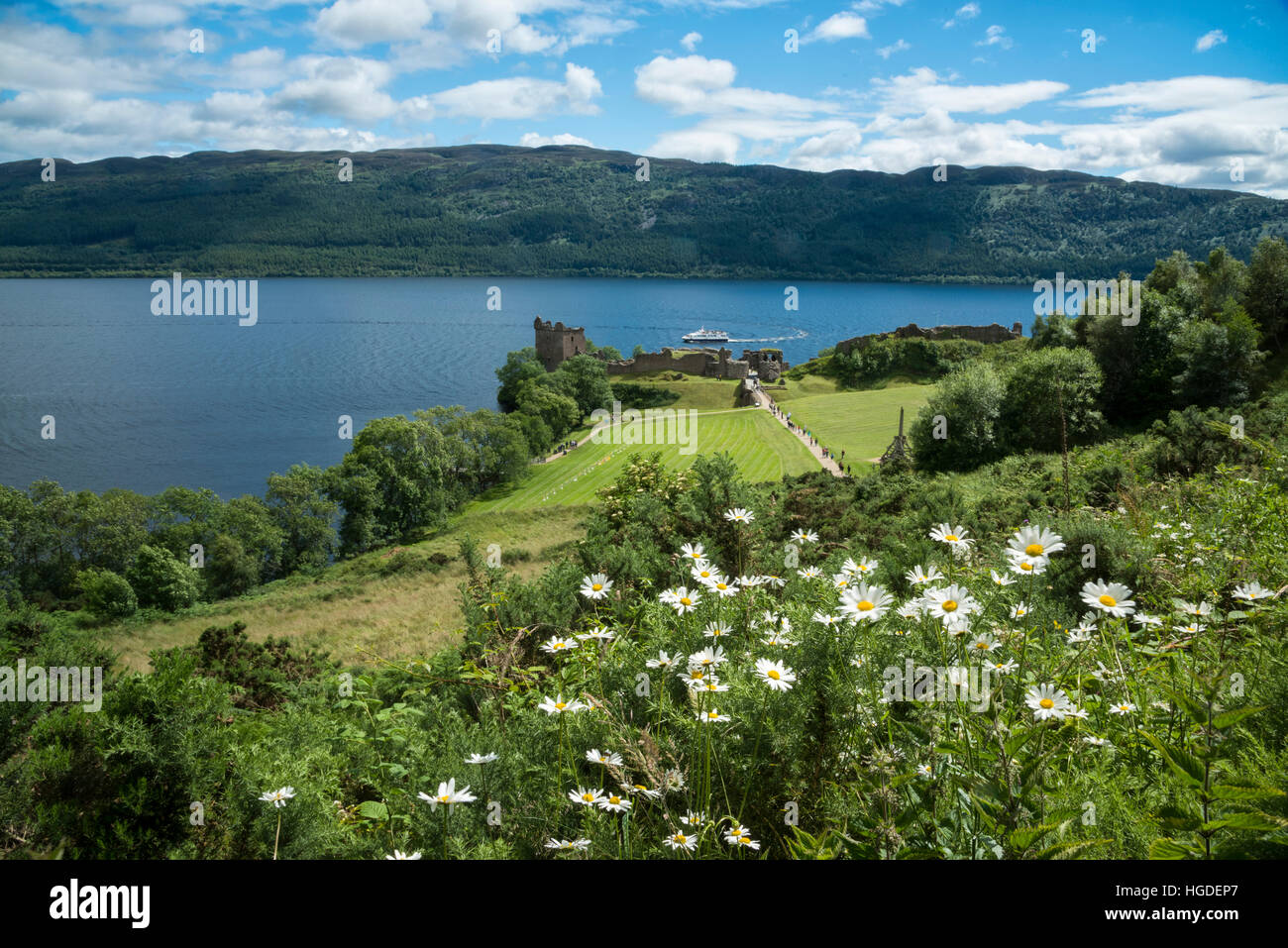 Europe, UK, United Kingdom, Scotland, Urquhart Castle, Loch Ness Stock Photo