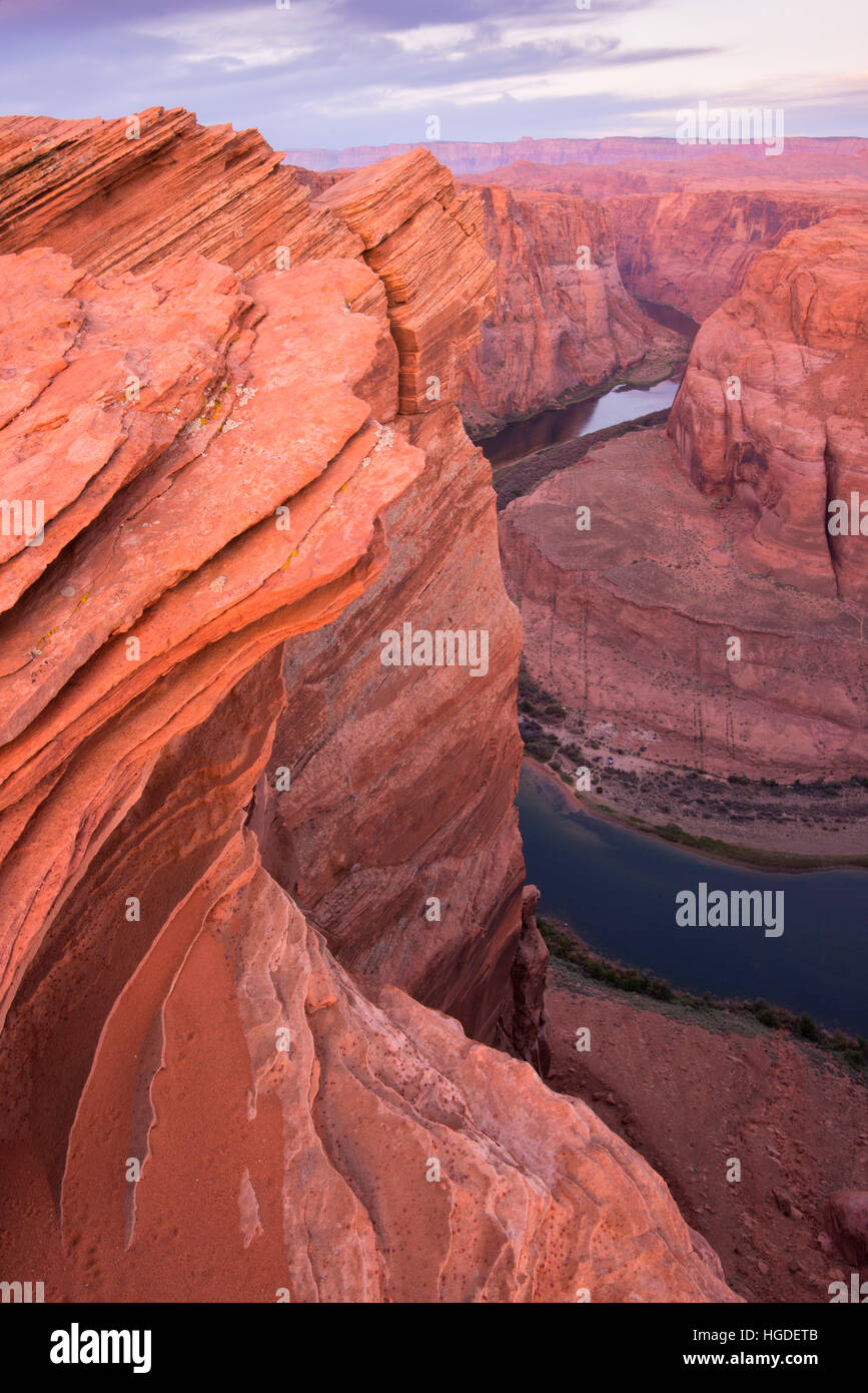 Arizona, Colorado Plateau, Southwest, Glen Canyon National Recreation Area, Horseshoe bend of the Colorado river Stock Photo