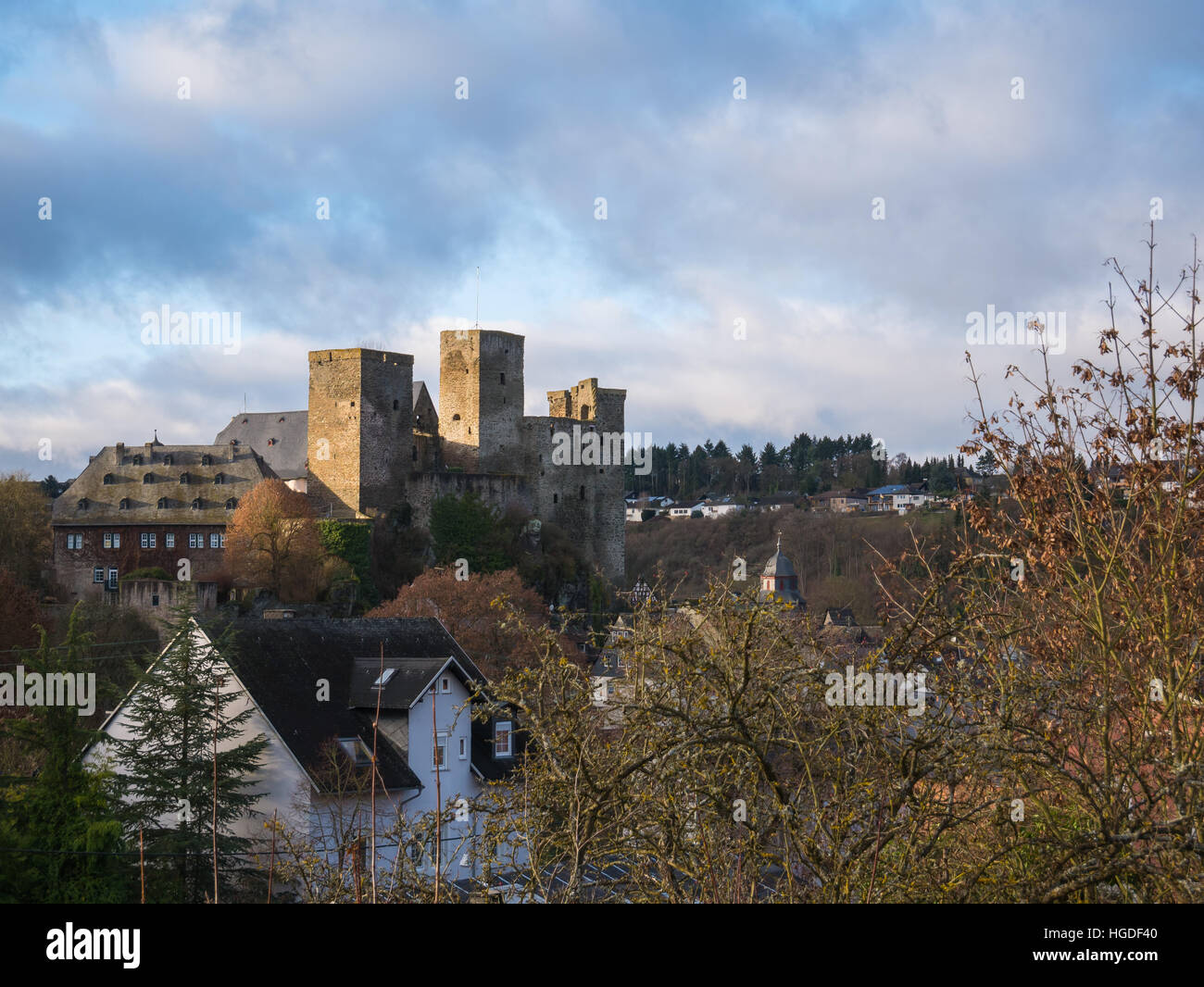 Runkel, Town and Castle, Region River Lahn, Hessen, Germany Stock Photo ...