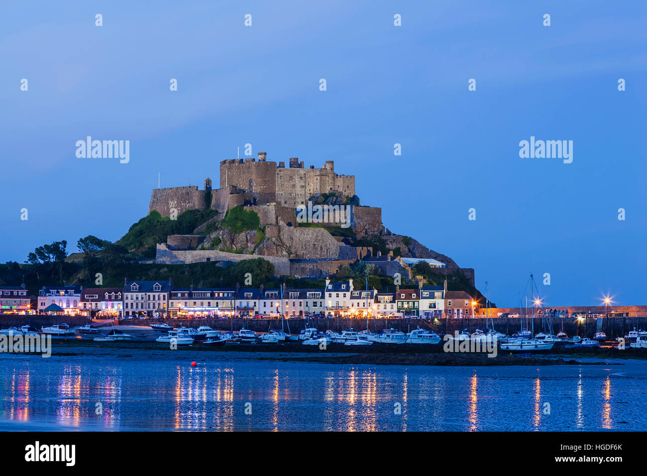 United Kingdom, Channel Islands, Jersey, Gorey, Mont Orgueil Castle Stock Photo