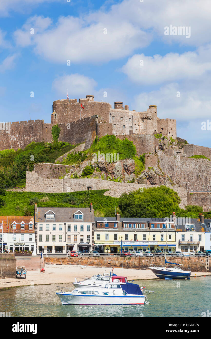 United Kingdom, Channel Islands, Jersey, Gorey, Mont Orgueil Castle Stock Photo