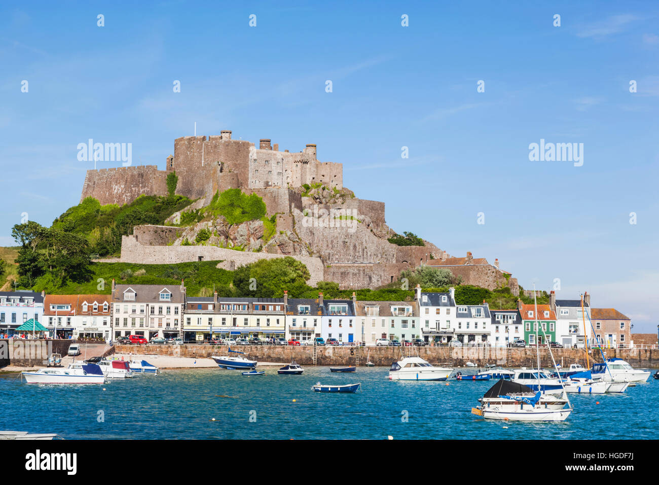 United Kingdom, Channel Islands, Jersey, Gorey, Mont Orgueil Castle Stock Photo