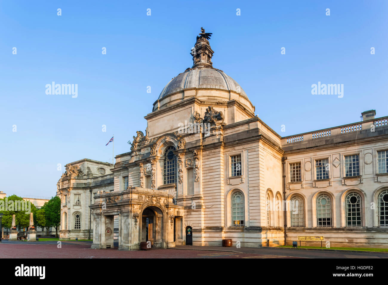 Wales, Cardiff, City Hall Stock Photo