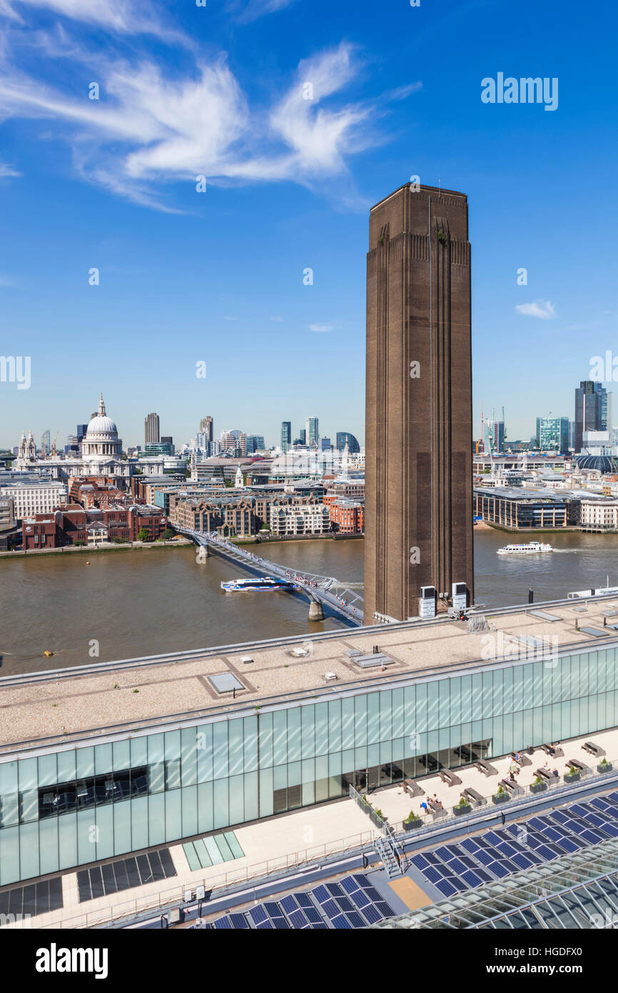 England, London, Tate Modern, View of The City of London Skyline Stock Photo