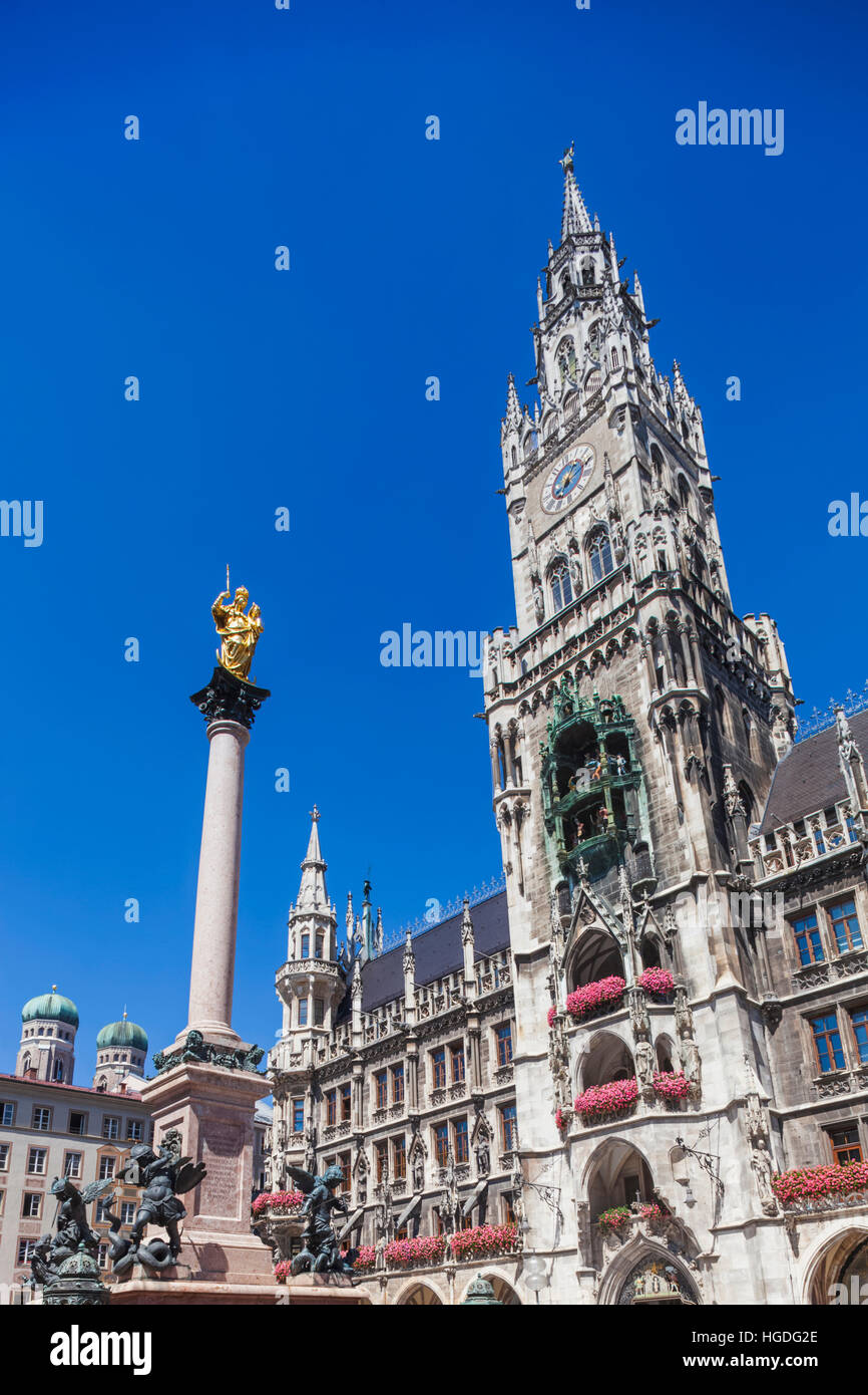 Germany, Bavaria, Munich, Marienplatz, City Hall Stock Photo