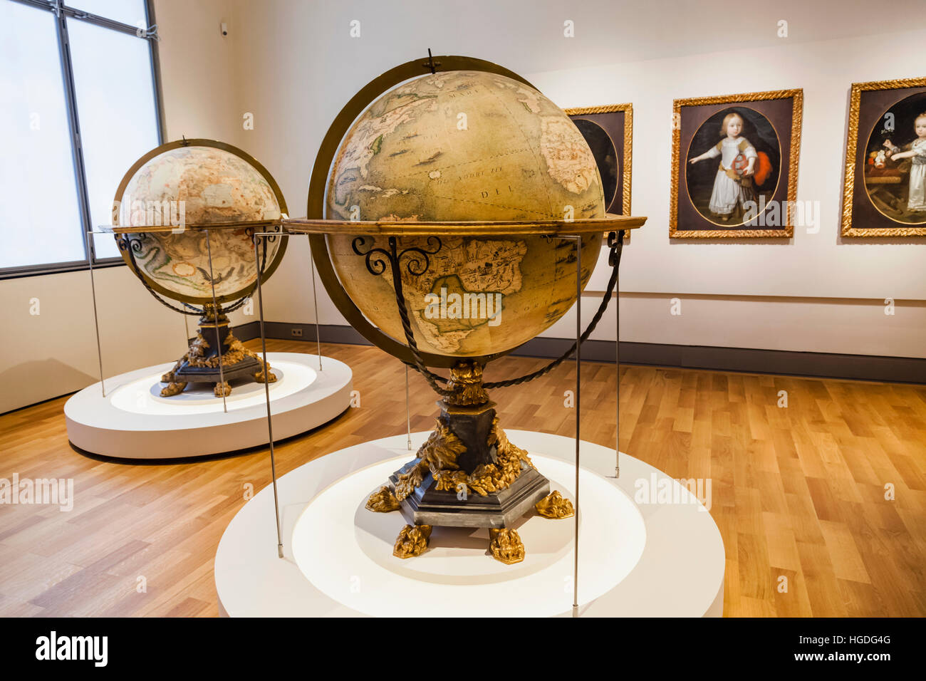 Germany, Bavaria, Munich, Bavarian National Museum, Terrestrial and Celestial Globes by Vincenzo Coronelli dated 1692 Stock Photo