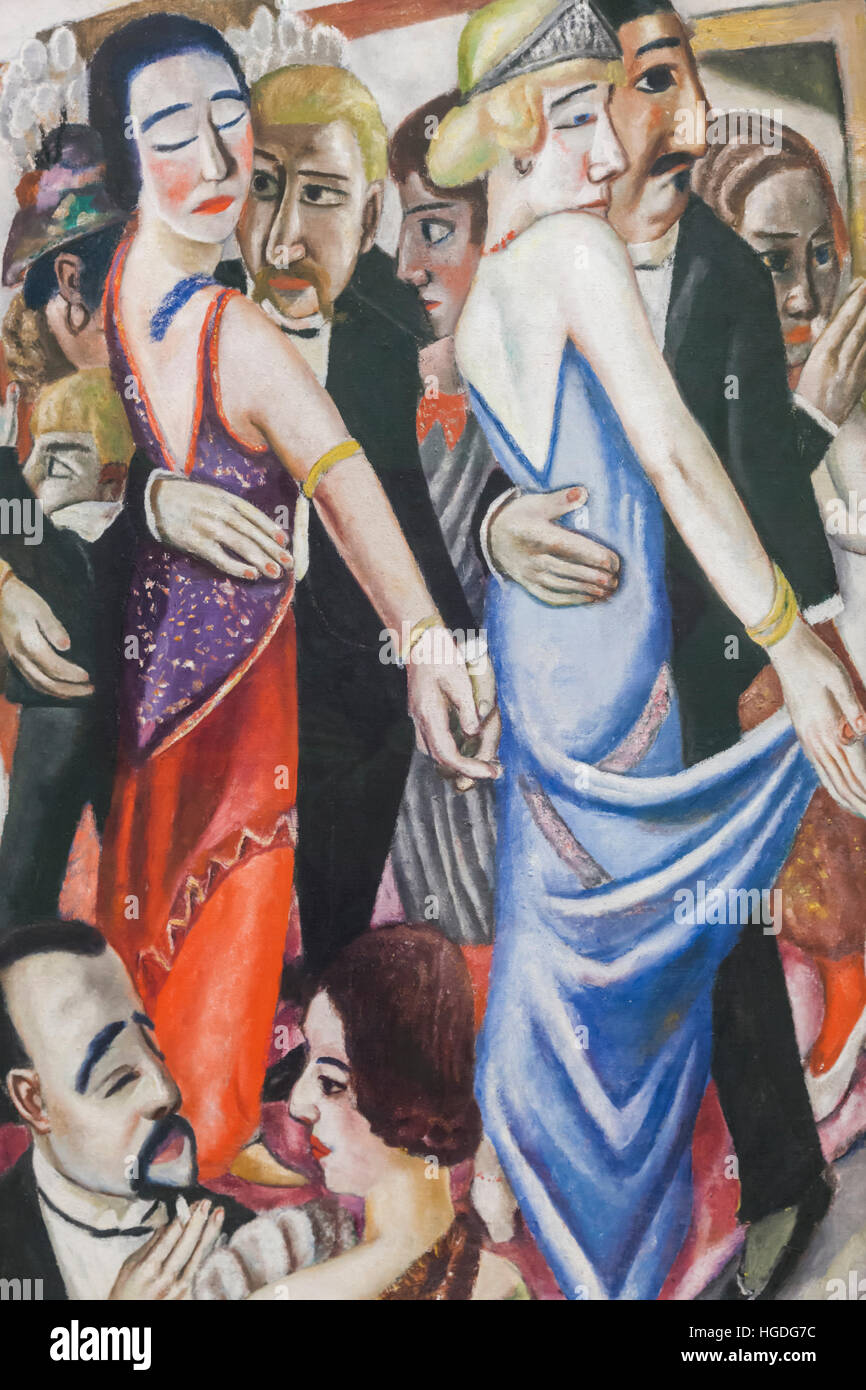 Germany, Bavaria, Munich, The Pinakothek Museum of Modern Art (Pinakothek der Moderne), Painting titled 'Tanz in Baden-Baden' by Max Beckmann dated 1923 Stock Photo