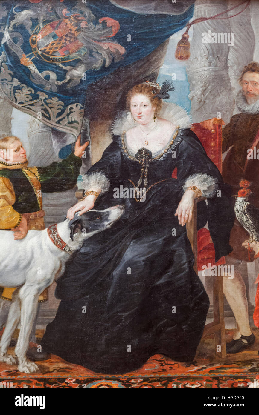 Germany, Bavaria, Munich, The Old Pinakothek Museum (Alte Pinakothek), Painting titled 'Abetheia Talbot, Countess of Arundel' by Peter Paul Rubens dated 1620 Stock Photo