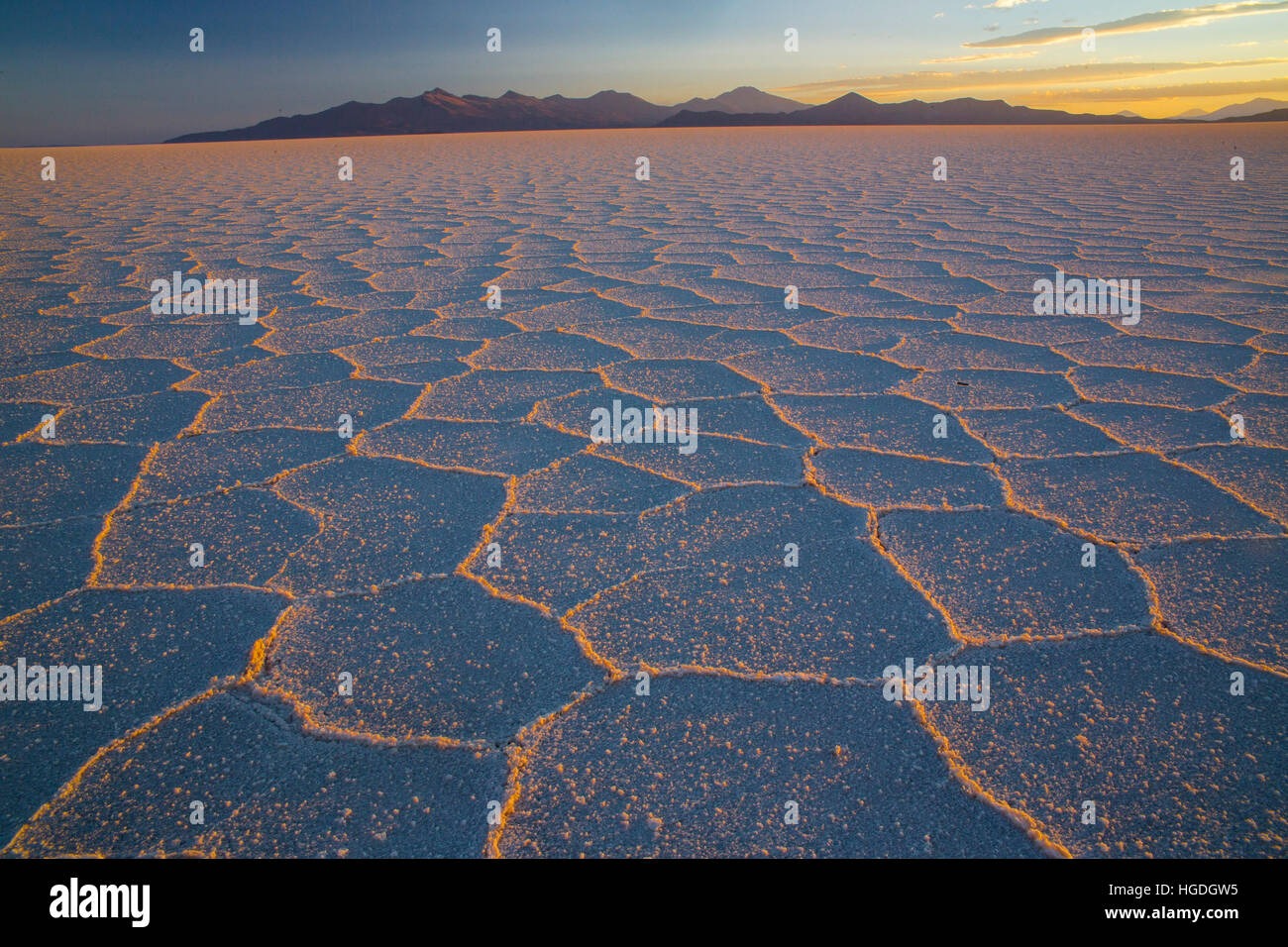 Salt lake Uyuni, biggest salt lake of South America, Stock Photo