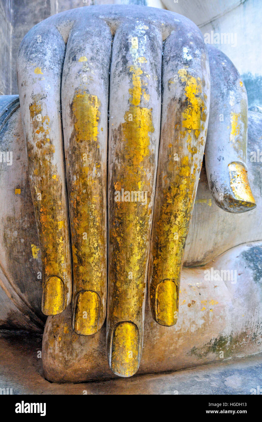 Buddha Gautama, Hand, detail Stock Photo