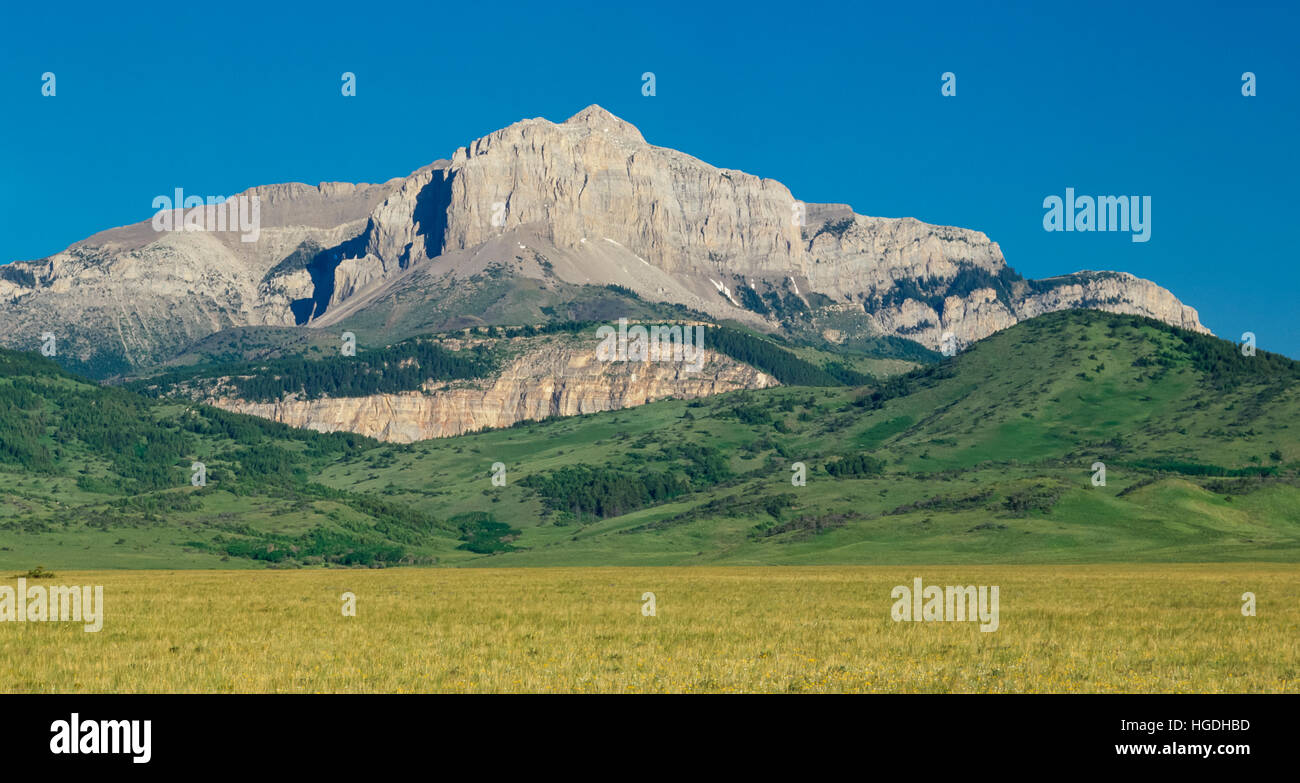 panorama of old man of the hills above the prairie along the rocky