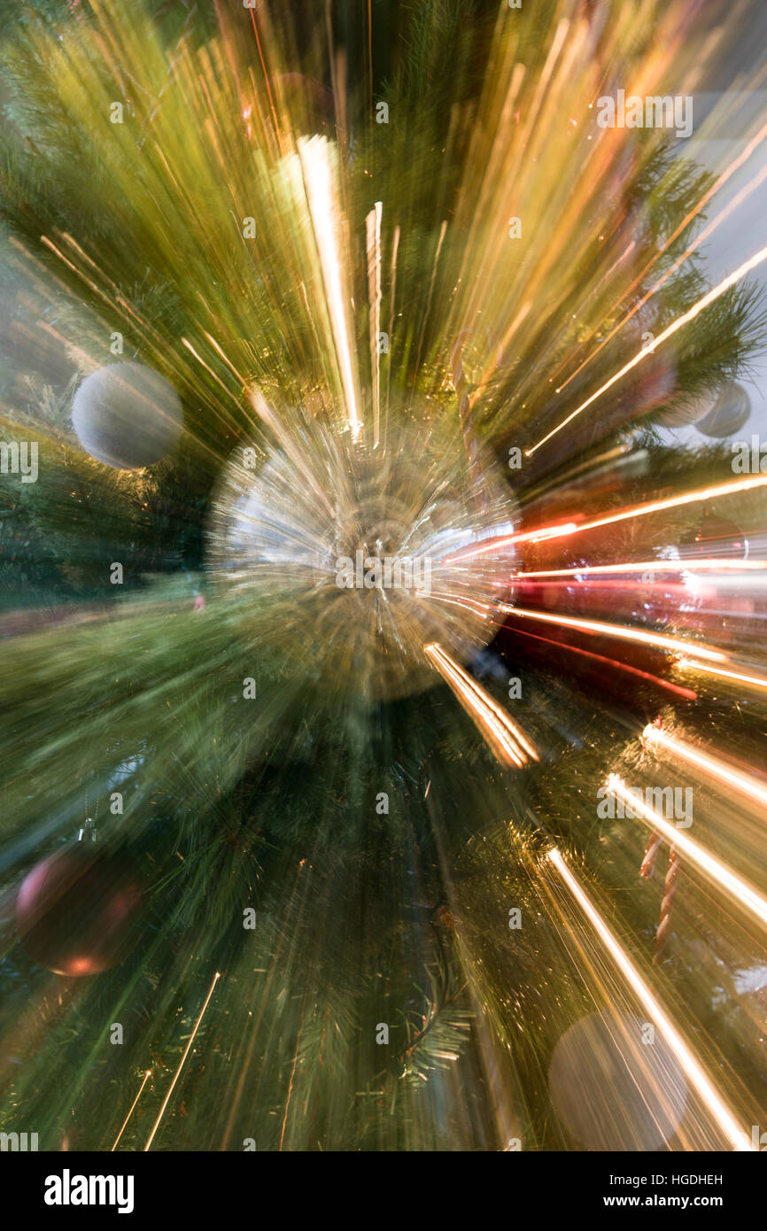Christmas tree motion burst Stock Photo