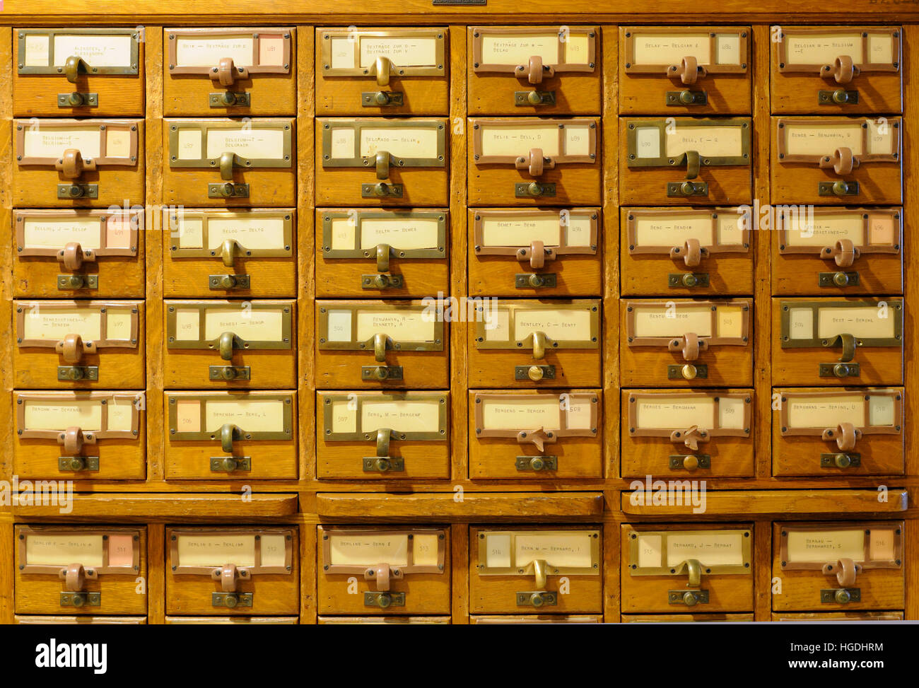Antique Library Card Catalog Drawers Stock Photo 130606440 Alamy
