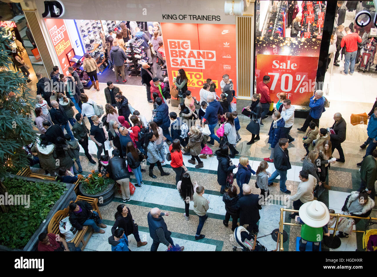Inside the intu Trafford Centre shopping centre in Manchester Stock Photo Alamy