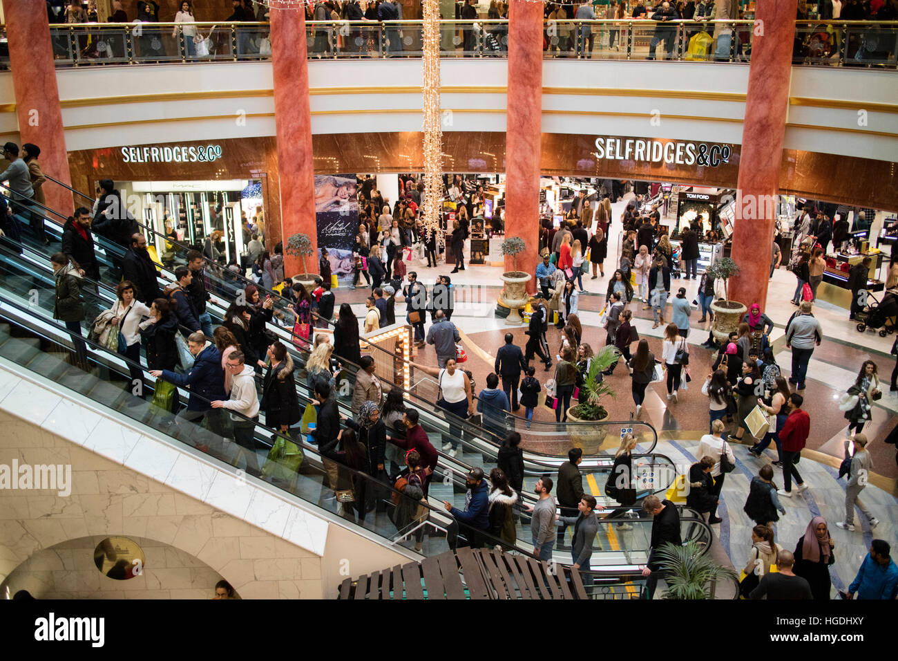 Shoppers at Selfridges Manchester Intu Trafford Park Stock Photo