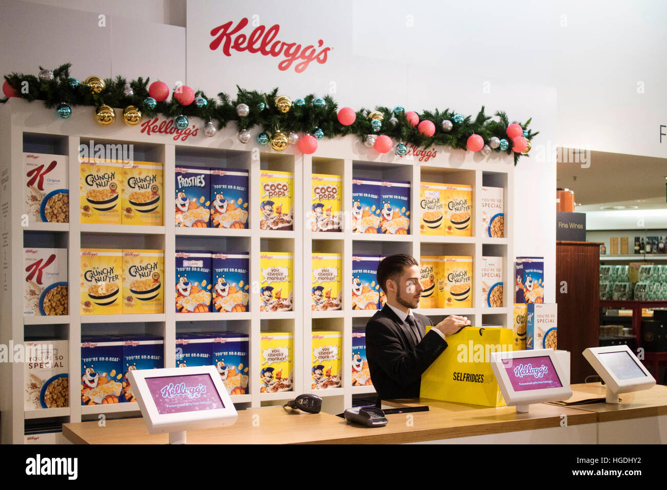 Kellogg’s cereal store at Selfridges selling quirky personalised cereal