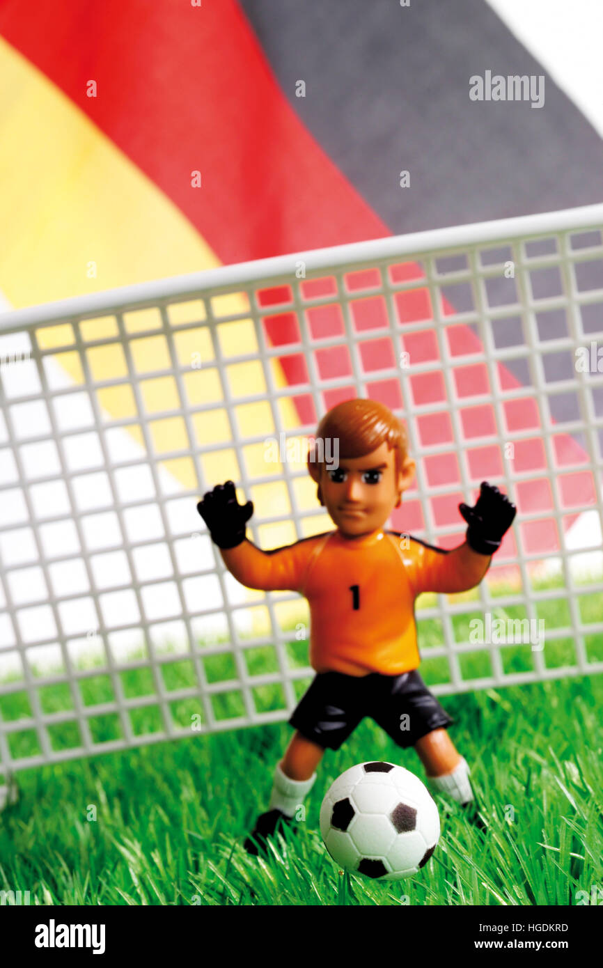 German flag behind goal Stock Photo Alamy