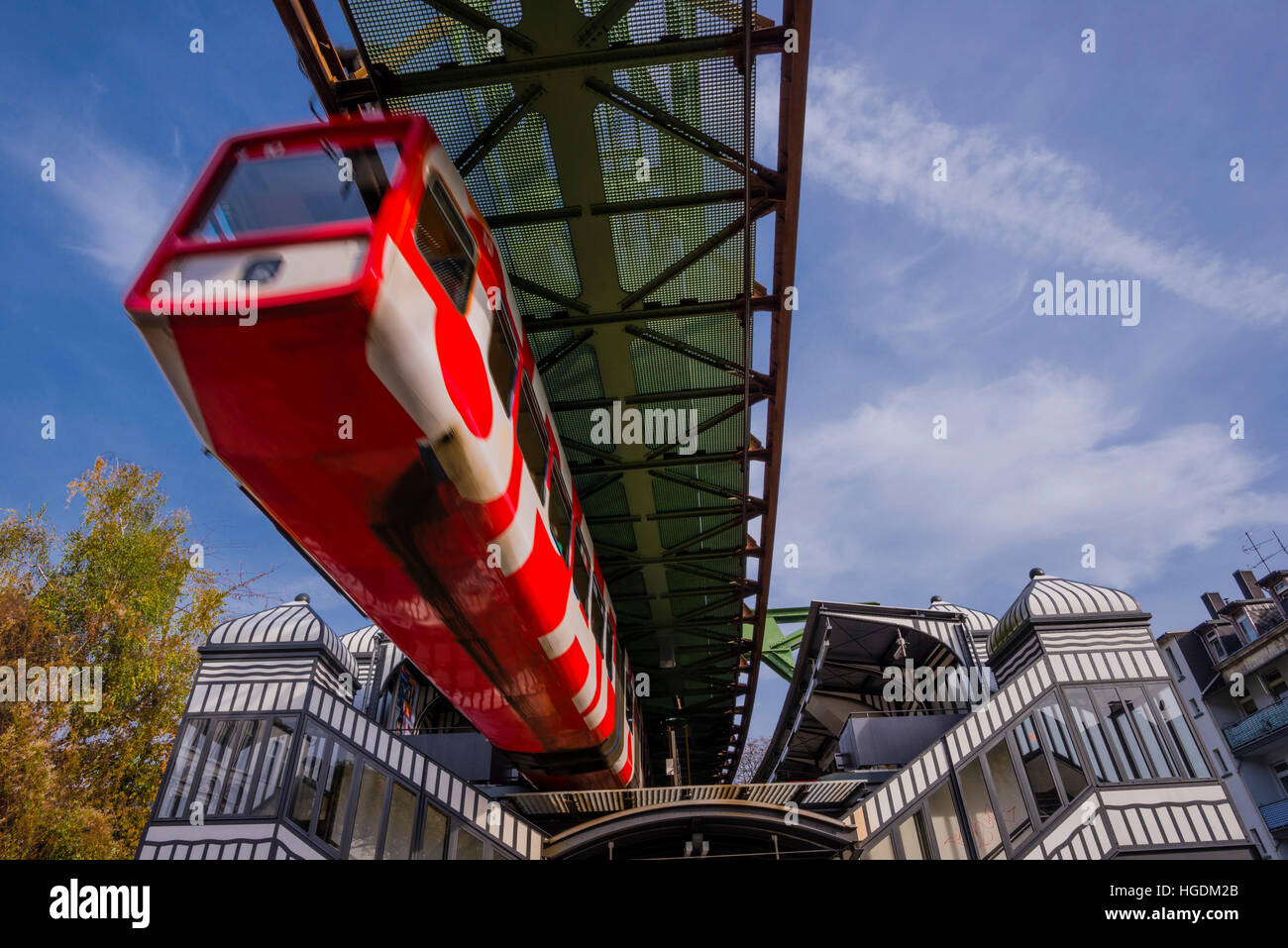 Wuppertal suspension railway, elevated track, Wuppertal, Bergisches Land, North Rhine-Westphalia, Germany Stock Photo