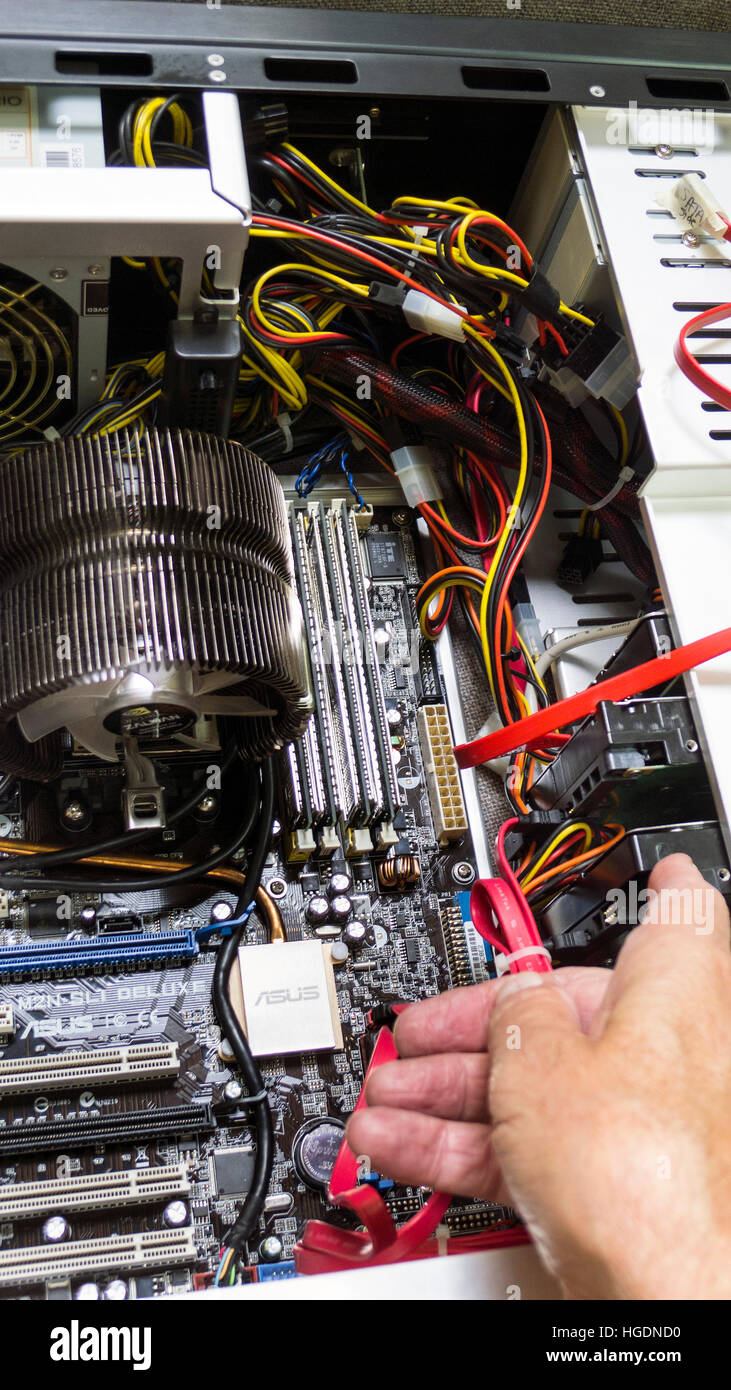 Internal hard drive in custom PC desktop computer Stock Photo - Alamy