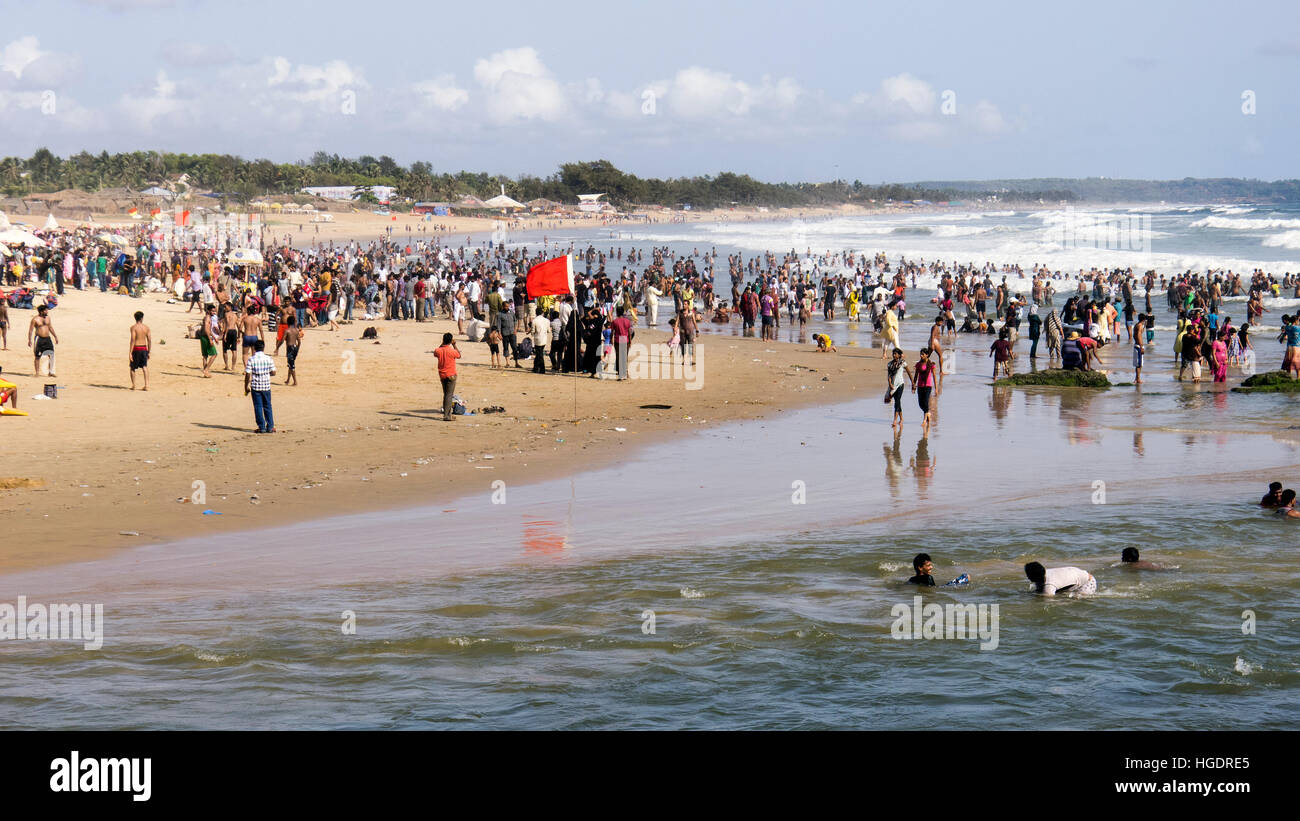 Popular Baga Beach Goa India Stock Photo - Alamy