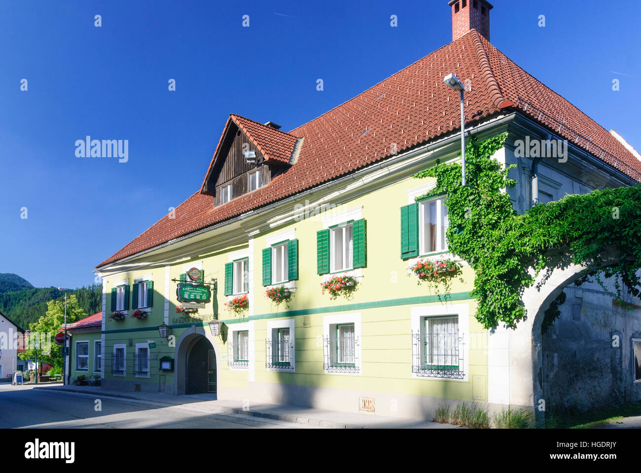 Hohenberg: inn 'Zwei Linden', Wiener Alpen, Alps, Niederösterreich, Lower Austria, Austria Stock Photo
