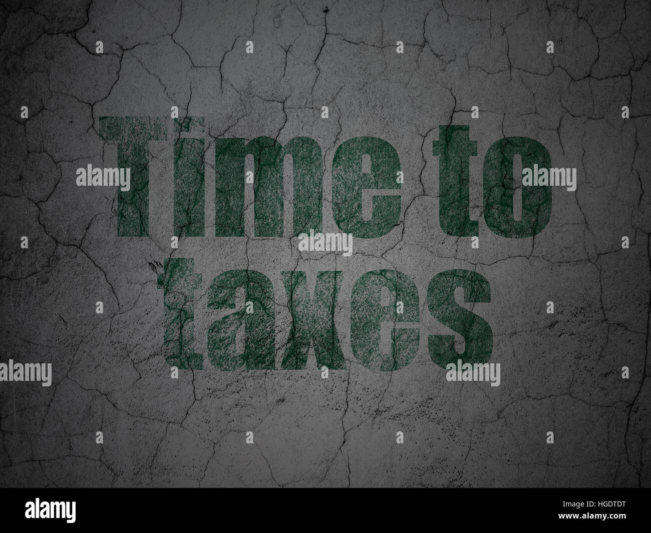 Timeline concept Time To Taxes on grunge wall background Stock Photo