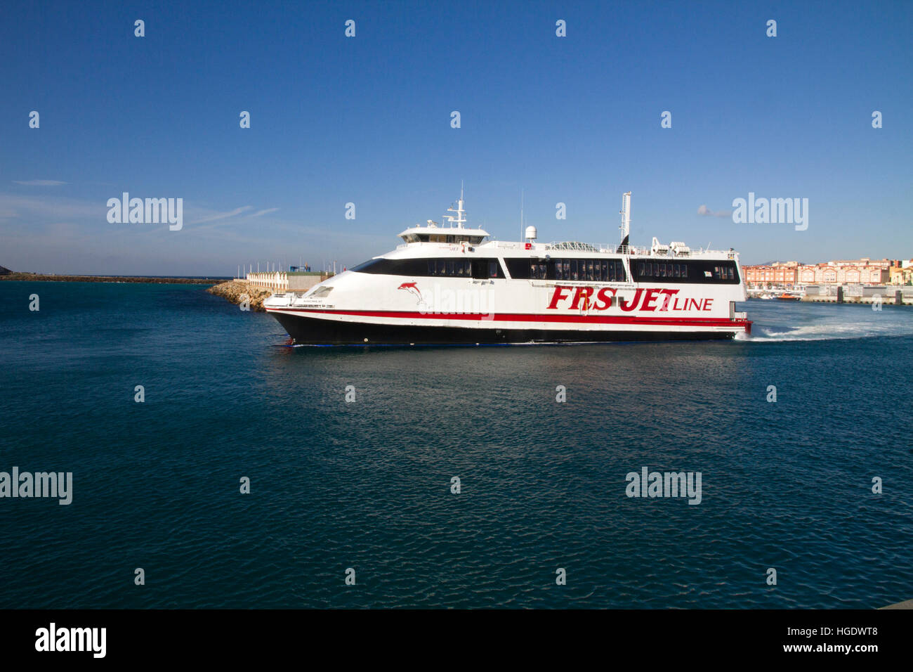 Tarifa Andalusia Spain ferry boat Stock Photo