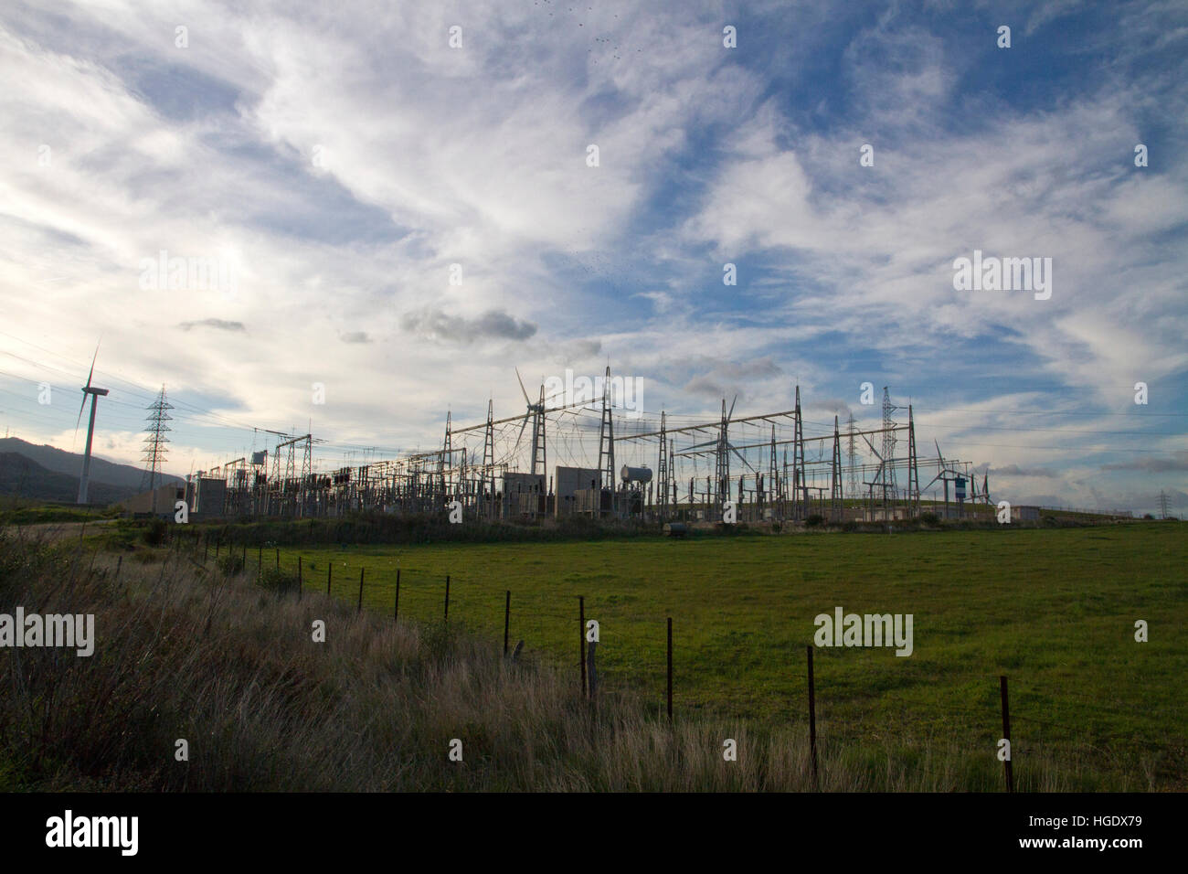energy electric farms Andalusia Spain electricity energy production Stock Photo