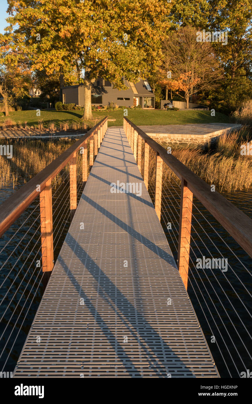 Private Boat Dock, Long Island Sound, Connecticut, USA Stock Photo Alamy